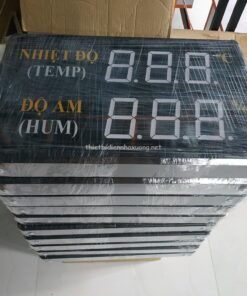 Đồng hồ nhiệt độ độ ẩm 400x250mm treo nhà xưởng 2