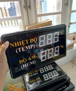 Đồng hồ nhiệt độ độ ẩm 400x250mm treo nhà xưởng 1