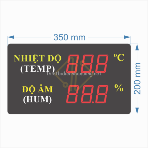 Đồng hồ nhiệt độ độ ẩm 350x200mm