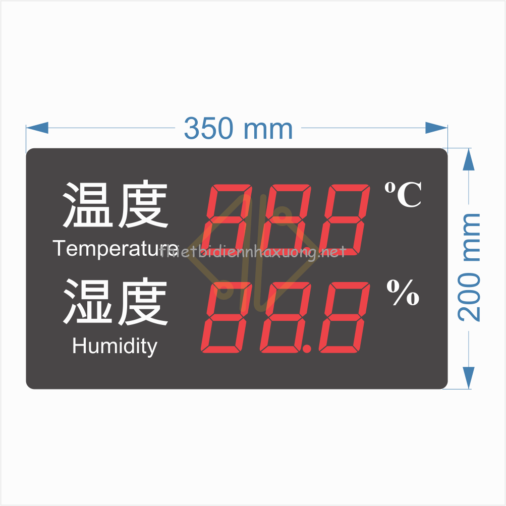 Đồng hồ nhiệt độ độ ẩm 350x200mm (Tiếng Trung) 1 Đồng hồ nhiệt độ độ ẩm 350x200mm (Tiếng Trung)